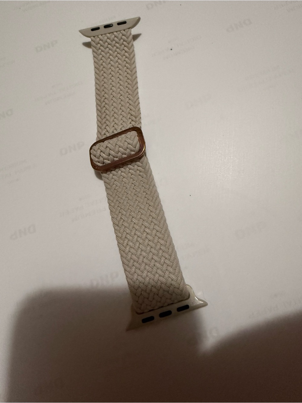 Amazon Beige Braided Nylon Apple Watch Band with Rose Gold Buckle